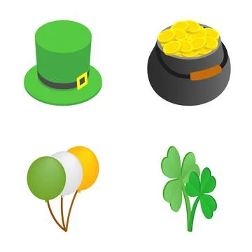 St. Patrick's day celebration elements and irish symbols Ilustración de archivo