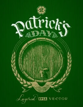 St. Patricks Day. Chalk drawing Stock Illustration