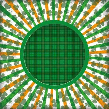 St Patricks Day Circle Hole Empty Tartan Background Illustrazione stock