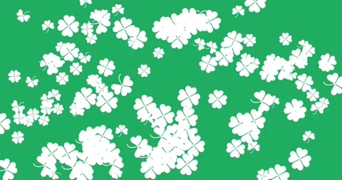 St. Patrick's Day clover flying animation. 4k video quality Stock Footage 150158954