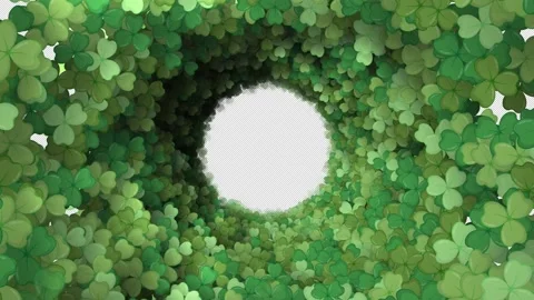 St Patricks Day Clover Leaf Background with alpha channel Stock Footage 237205111