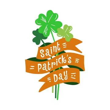 St. Patrick's Day clover leaves winding around Stock Illustration