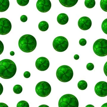 St Patricks Day clover seamless pattern Stock Illustration