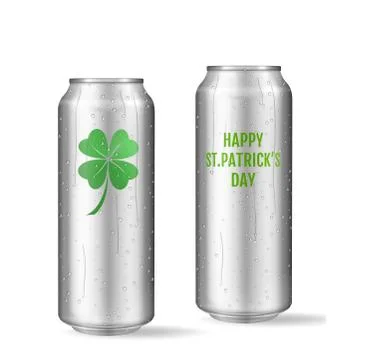 St. Patricks Day Concept. Realistic beer set. Stock Illustration
