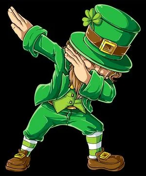 St Patricks Day Dabbing Leprechaun Stock Illustration