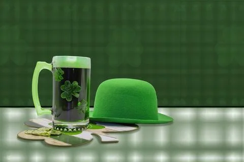 St. Patrick's Day Decor Background with Copy Space Stock Illustration
