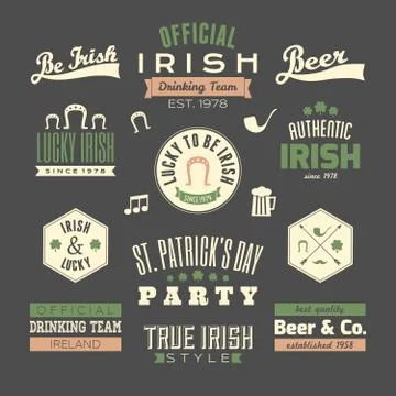 St. patrick's day design elements collection Stock Illustration