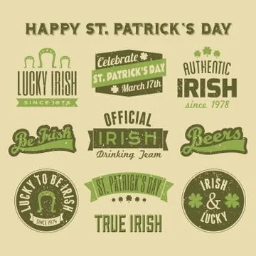 St. patrick's day design elements collection Stock Illustration