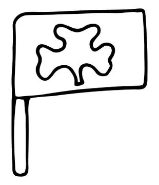 St. Patrick's Day, doodle flag with clover. Hand-drawn vector illustration Stock Illustration