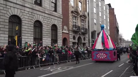 St Patricks Day Dublin Large Box Video stock 48560313