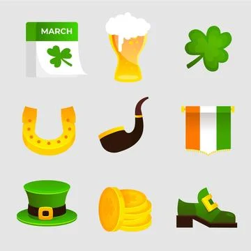 St. patrick's day elements collection Illustrazione stock