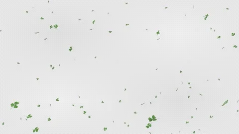 St. Patricks Day Fall of Shamrock Leaves on Alpha Loop Stock Footage 302455185