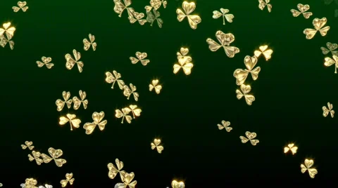 St Patricks Day - Falling Gold Shamrocks 動画素材 64795