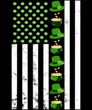 St patrick's day flags Stock Illustration