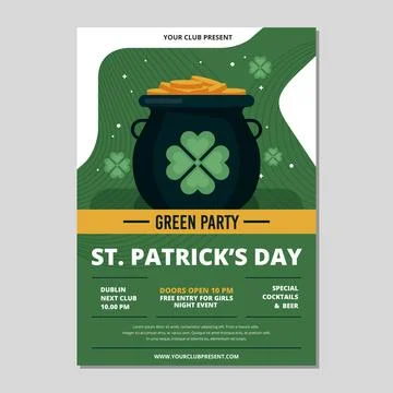 St. patrick's day flyer template Stock Illustration