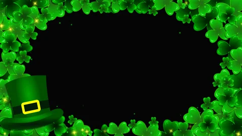 St. Patrick's Day Frame with a shamrocks and hat Stock-Footage 124583736