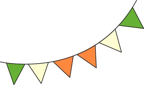 St. Patrick's Day, a garland of triangular paper flags in the colors of the.. Stock Illustration
