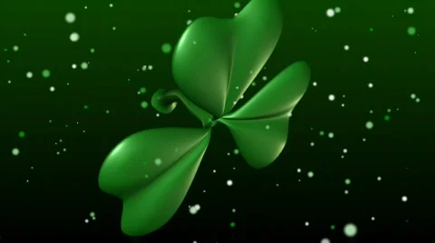 St Patricks Day - Giant 3D Shamrock Stock Footage