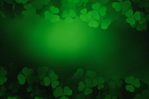 ST Patrick's day green background clover leaf selected fucus for ST Patrick's Illustrazione stock