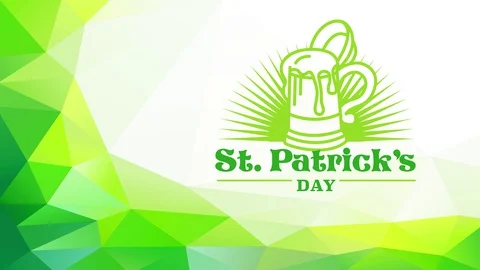 St patricks day with a green brew over pointed sun rays using celtic offset Stock Footage 128352041