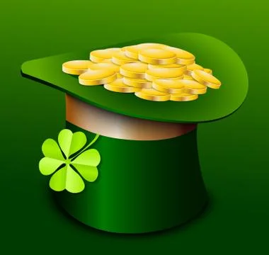 St. patricks day hat with clover Stock Illustration