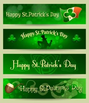 St Patricks Day headers or banners set Stock Illustration