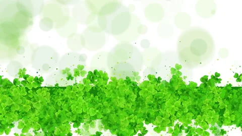 St. Patrick's day horizontal loop background with shamrock leaves. Copy space. Stock Footage 262286188