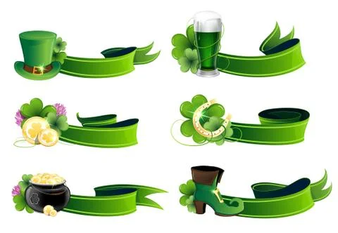 St. Patrick's Day icon set Stock Illustration