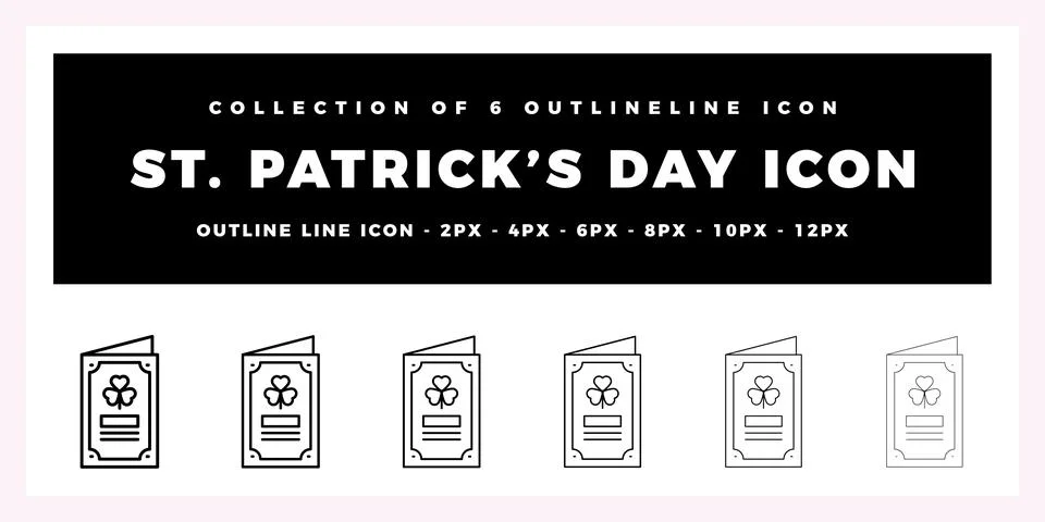 St Patrick's Day Icon Set 6 Outline Icons for Irish Celebrations Stock Illustration