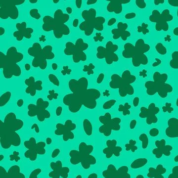 St. Patricks Day Leopard or jaguar seamless pattern made of shamrock or clove Stock Illustration