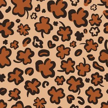 St. Patricks Day Leopard or jaguar seamless pattern made of clover or shamroc Stockillustratie