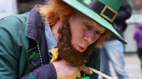 St. Patrick's Day leprechaun closeup Stock Footage 61715022