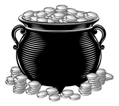 St Patricks Day Leprechaun Rainbow Gold Coins Pot Stock Illustration
