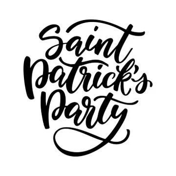 St. Patrick's Day lettering. Vector holiday ink black poster. Stock Illustration