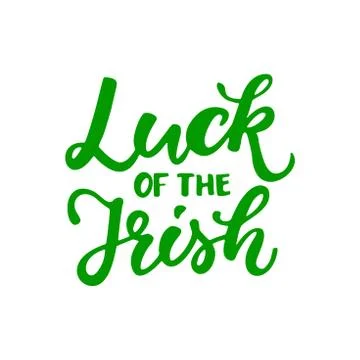 St. Patrick's Day lettering. Vector green holiday poster. Isolated Stock Illustration