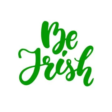 St. Patrick's Day lettering. Vector green holiday poster. Isolated Stock Illustration