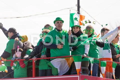St. Patrick's Day Parade Chicago 2018 Stock Photos