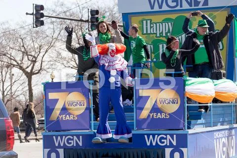 St. Patrick's Day Parade Chicago 2018 Stock Photos