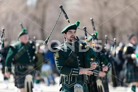 St. Patrick's Day Parade Chicago 2019 Stock Photos