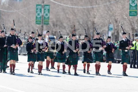 St. Patrick's Day Parade Chicago 2019 Stock Photos