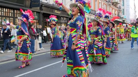 St Patrick’s Day Parade Dancers in Traditional Costumes London Video stock 333121996