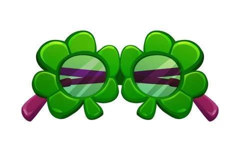 St Patrick's day party clover sunglasses icon Stock Illustration