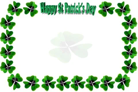 St. Patrick's Day postcard / congratulation card with shamrock frame Stock Illustration