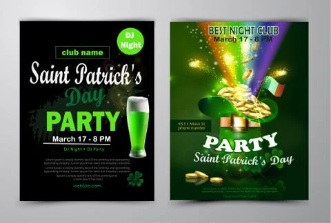 St. Patrick's Day poster set Vector illustration Illustrazione stock