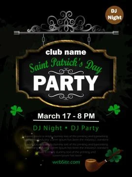 St. Patrick's Day poster set Vector illustration Stock Illustration