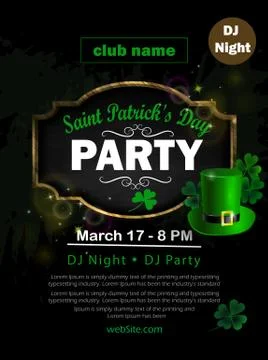 St. Patrick's Day poster set Vector illustration Stock Illustration