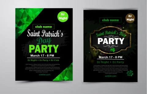 St. Patrick's Day poster set Vector illustration Stock Illustration