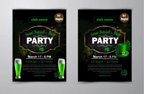St. Patrick's Day poster set Vector illustration Illustrazione stock