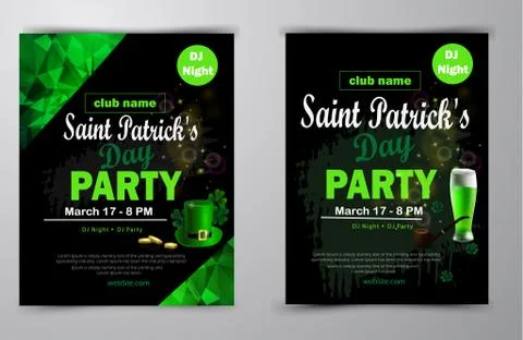 St. Patrick's Day poster set Vector illustration Stock Illustration