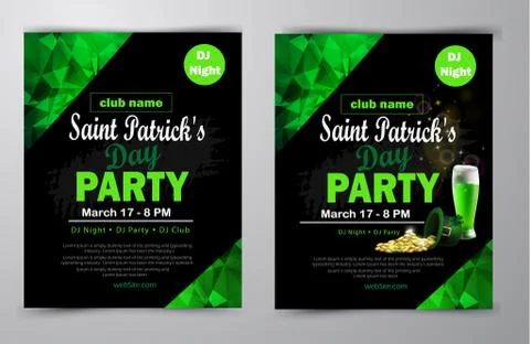 St. Patrick's Day poster set Vector illustration Stock Illustration